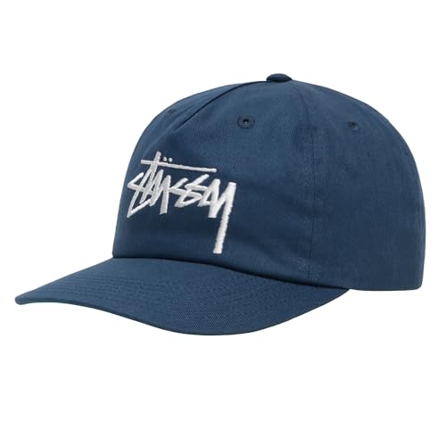 [ステューシー] スナップバックキャップ ストックロゴ刺繍 ワークキャップ 1311145 MID-DEPTH BIG STOCK SNAPBACK [並行輸入] (NAVY)