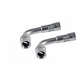 90 Degree Motorcycle Angle Bent Valve Adapter Tyre Tube Copper Silver Valve Extension Adapter Compatible with Truck Car Moto Bike Accessorie(2pcs Silver-90)