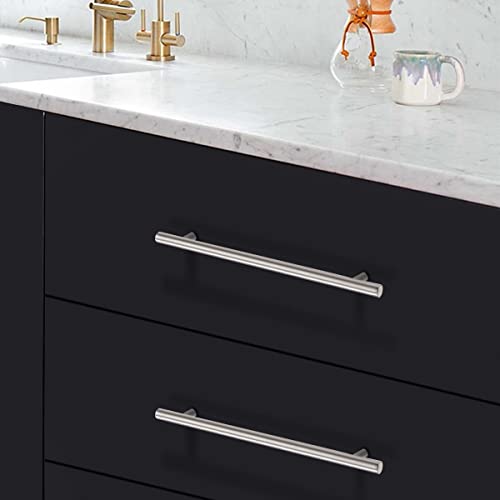 Image of Probrico 5 Pack|7-9 /16 inch Hole Centers Drawer Handles for Modern Kitchen Cabinet T Bar Drawer Handles Brushed Nickel Finish, Stainless Steel Cabient Hardware