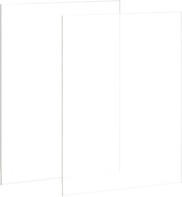 2 PCS A3 Transparent Acrylic Sheets 1.6x1.1 inch 0.8'' Thick Clear Acrylic Board Plexiglass Board for Wall Crafts Glass Picture Frame DIY Projects Signs and Painting