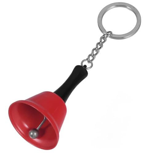 DOITOOL Llavero Campana Mano Metálica Mini Superficie Lisa Diseño Adorable Rojo Cómodo Agarre para Manualidades y Decoración Infantil Campanilla para Educativos y Uso Restaurantes