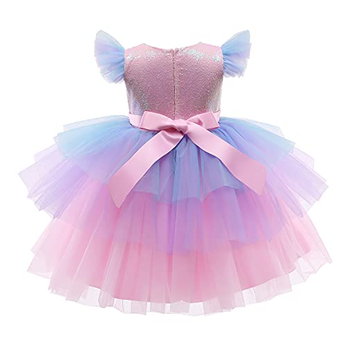 Nileafes Flower Girl Dress Princess Pageant Dresses Colorful Tulle Party Gown Size 150 (9-10 Years,744 Pink-N) #TOP1