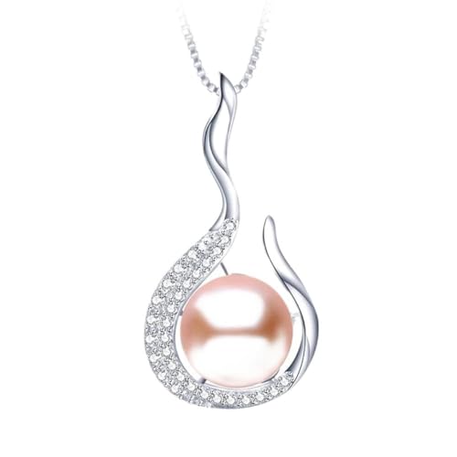 Collier perles d'eau douce naturelles anti-ternissement avec pendentif fin pour femmes