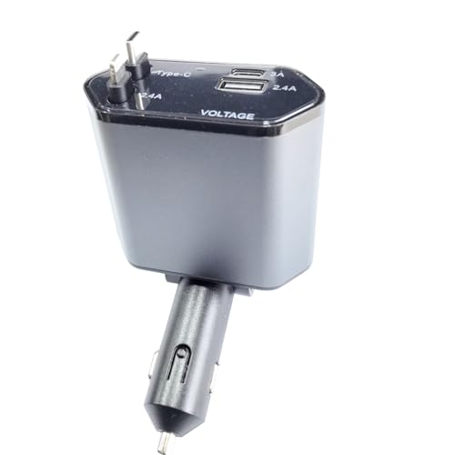 Caricabatteria da da da auto retrattile da 60 W caricatore USB super mini da da da auto USBC ricarica rapida compatibile con iPhone 15 Pro Max 14 13 Samsung Type-C+ Apple