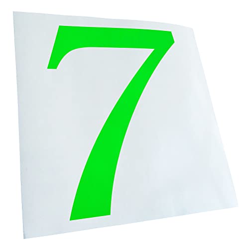 Kiwistar - Autocollant - Numéro 7 - Chiffres 10 x 8 cm - néon vert - G10 - Pour voitures, vélos, véhicules, motos, cyclomoteurs, tuning, vitres arrière