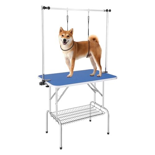 VEVOR Pet Grooming Table, 36 x 24 Inch with 2 Height Adjustable Arms, 330LBS Static Weight Capacity,...