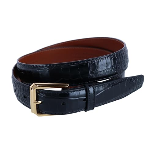 Trafalgar Men's 30mm Mock Alligator Embossed Italian Leather Belt3