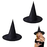 AYZDJ 2 Pcs Chapeaux De Sorcière Pour Adultes, Chapeau De Sorcière Noir, Accessoire De Cos...