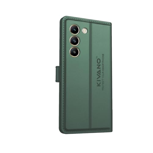 Image of Compatible with Vivo T3 5G / Vivo Y200e 5G Flip Cover | Leather Finish | Inside Pockets & Inbuilt Stand | Shockproof Wallet Style Magnetic Closure Back Cover Case