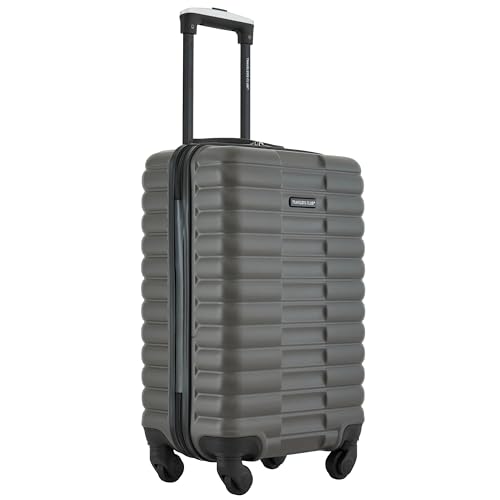 Image of Travelers Club 22-Inch Gilroy Rolling Hardside Carry-On Luggage, Dark Dull Gray