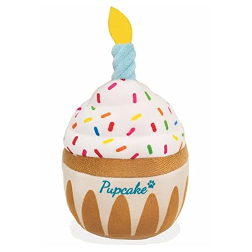 Nestpark Dog Birthday Toy - Pup Cake Puppy Birthday Dog Toy Cupcake Plush Squeak and Crinkle Dog Birthday Gift