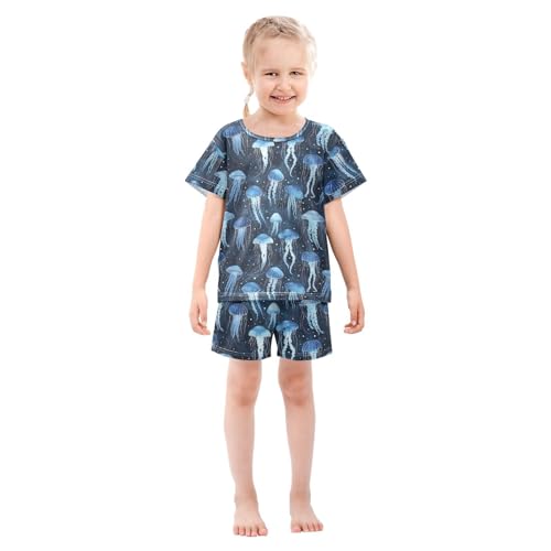 ALAZA Jellyfish Dots Pajama Set Short Sleeve Sleepwear Soft Lounge Nightwear3