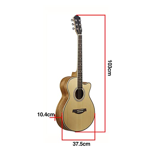 MEIeynt Épicéa Acoustic Acustica Guitar Cutaway pour Débutants Étudiants Enfants avec Kit Avancé Droitier, 40 Pouces… - Les Beatles, Paul McCartney, John Lennon, RIngo Starr, George Harrison MEIeynt Épicéa Acoustic Acustica Guitar Cutaway pour Débutants Étudiants Enfants avec Kit Avancé Droitier, 40 Pouces… – Image 8