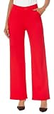 iChosy Womens High Waist Wide Straight Leg Trousers Casual Slacks Dress Pants with Pockets Red 4 Tall