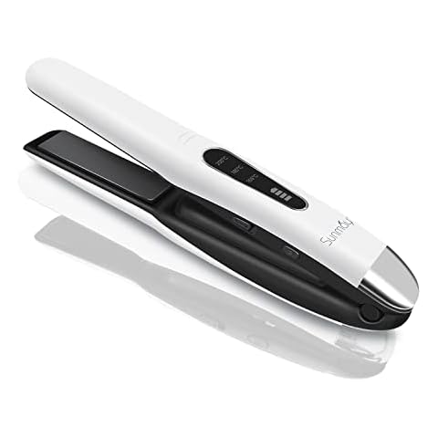 SUNMAY Voga 2 in 1 Cordless Hair Straightener and Curler, Travel Wireless Portable USB Rechargeable Straighteners, Mini Flat Iron Curling Wand with Ceramic Plate -3 Temperature Levels, 4800mAh Battery Cover