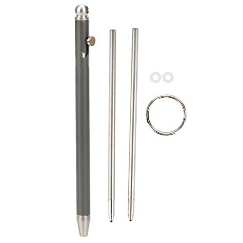 Mini bolígrafo de Titanio Puro, Llavero portátil, bolígrafo, Instrumento de Escritura para Uso Diario, Oficina, Escuela, Firma de Negocios, diseño ergonómico, Ligero y Duradero (Gris)