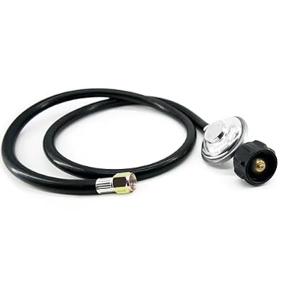 Rixordd 5 Feet Low Pressure Propane Regulator and Hose – QCC1 Tank Adapter for Gas Grill, Heater & Fire Pit Table – Universal LP Gas Hose with 3/8" Female Flare Fitting, Durable Replacement Accessory
