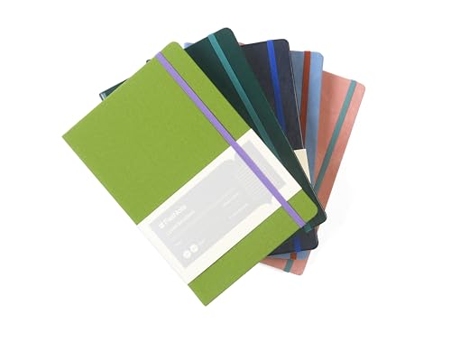 Image of Dot Grid Journal Notebook 5.51 x 8.27 in (A5), 244 Pages, PU Leather Hardcover, 100gsm Thick Paper, Dotted Notebook for Bullet Journaling, Work & Notes, Calendar Card Included (2025)(Midnight Blue)