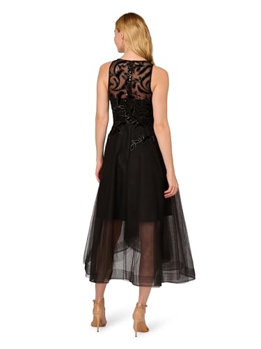 Image of Adrianna Papell Women's Halter Velvet Tulle Dress