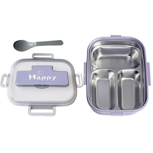 Générique Lunchbox Edelstahl | Porta Pranzo | 3 Fächer Brotdose für Erwachsene mit...