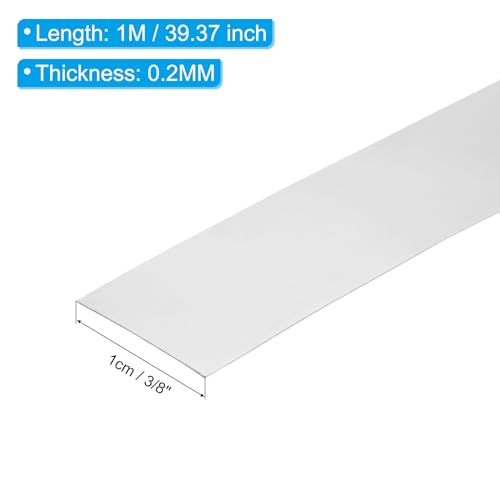 PATIKIL 1cm x 1M Edelstahlfolienrolle, 1 Stück 304 Edelstahl-Blinkrolle Dachblechrolle 0,2 mm dick für Dächer, Regenrinnen, Maschinenreparatur, Basteln, DIY Türfenster