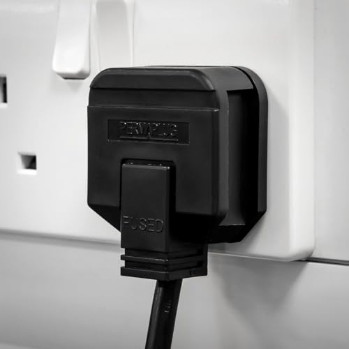 Heavy-Duty Plug 3-Pin UK 13A (Black)– Durable Rubber Plug for Home, Commercial & Industrial Use – Tough Replacement Plug for Power Tools, Appliances & Extension Leads,3-Pin Black Plug (1) - Image 3