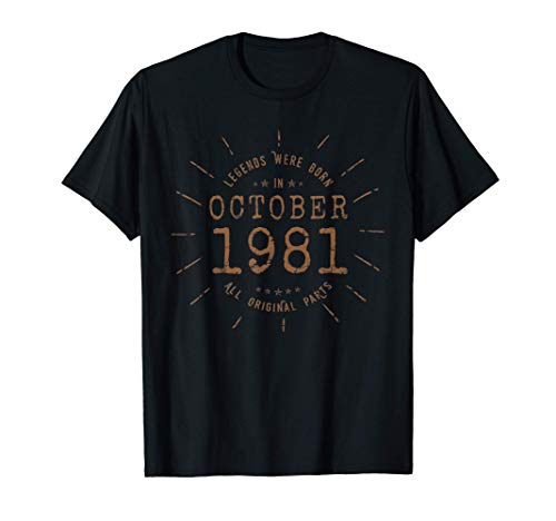 Las Leyendas nacen en Octubre de 1981 - Idea de regalo Camiseta