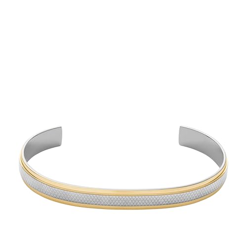 Image of Fossil Men's Plated Stainless Steel Engravable Personalized Gift ID, Chain or Cuff Bracelet for Men