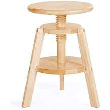 Guidecraft Adjustable Drafting Wooden Stool-Natural Drafting Chair for Kids, 16-18 Inch Swivel Stool for Kids Art Studio Furniture | Toddler Chair for Drawing, Painting, and Crafting