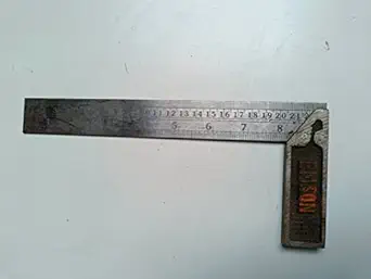 TMC 90 Degrees Stainless Steel Tri-Square Tool Scale Ruler Measurement Tool | Right Angle Ruler | Woodworking Tool - Pack of 1