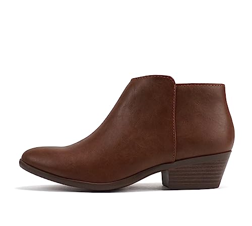 Image of Soda Women's Mug Round Toe Faux Suede Stacked Heel Western Ankle Bootie