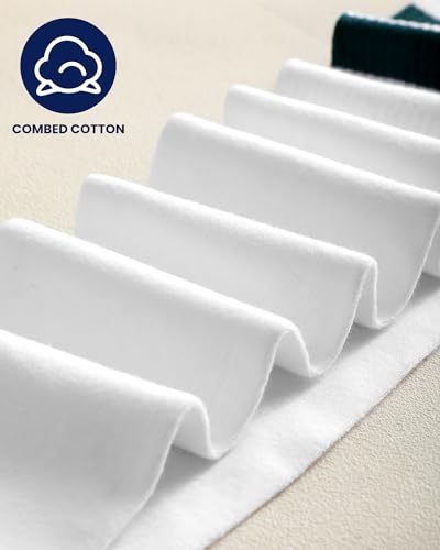 Shihanee 4 Pairs Striped Tube Socks for Men School Cotton Athletic Triple Stripe Knee High Sock Size 10-134