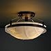 Justice Design PNA-9680-35-BANL-MBLK Justice Design Group - Porcelina Collection - PNA-9680 - Ring 14" Semi-Flush Bowl - Round Bowl Ring FamilyCollection