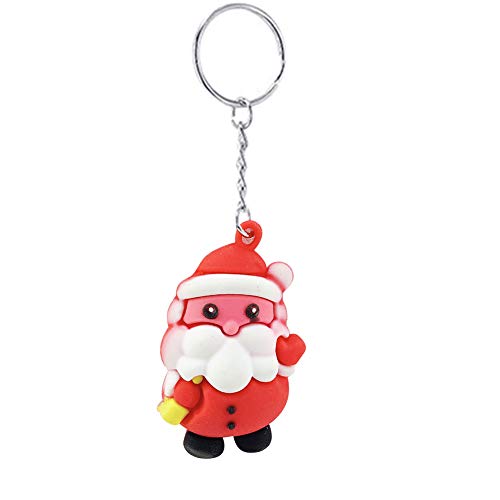 Preisvergleich Produktbild Centraliain Schlüsselbund, PVC Silikon Weihnachten Weihnachtsmann Elch Schlüsselring Tasche Auto Anhänger Geschenk Weihnachtsmann*
