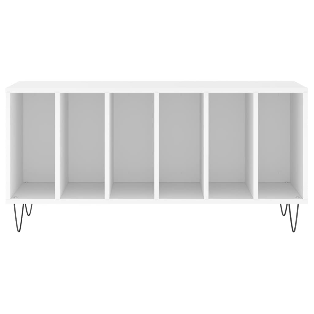 vidaXL Mueble para Discos Madera contrachapada Blanco 100x38x48 cm, Mueble Tocadiscos, Armario para almacenaje de vinilos, Armario de Tocadiscos