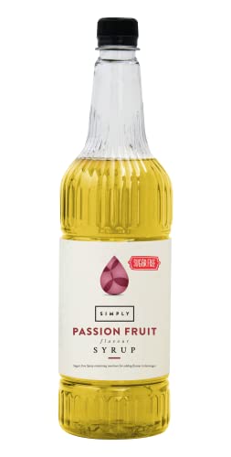 Simply Sugar Free Passion Fruit Syrup Low Calorie Vegan & Nut Free Flavoured Syrup for Coffee Cocktails & Baking (1 Litre)