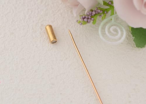 Image of Alilang Gold Magic Lamp Hat Pin Retro Long Handle Hat and Lapel Pins with Flexible Bendable Design on Hats, Scarves, and Suits