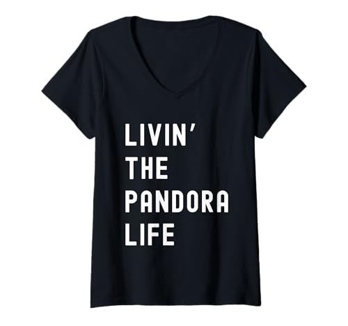 Mujer Pandora viviendo la vida de Pandora Nombre Divertido Camiseta Cuello V