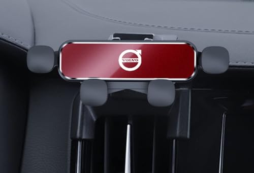 QUHOGJU Soporte Movil Coche para Volvo S90/V90 2016-2023, Soporte para Teléfono Móvil para Automóvil Seguro y Estable, 360° Rotación Flexible, Auto Accesorios,A/Red