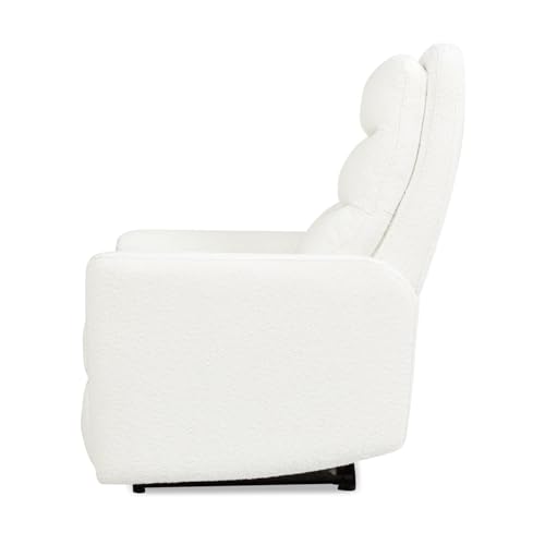 Sillón reclinable eléctrico tela boucle blanco miniatura 5