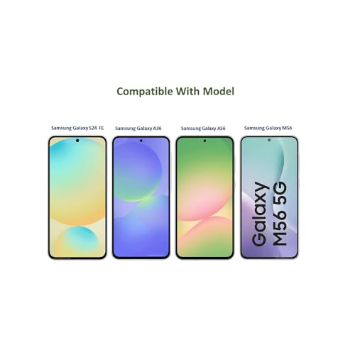 Image of ScreenUp Tempered Glass For Samsung Galaxy S24 FE /A36 /A56 /M56 - Ultra Clear, 9H Scratch Resistant, Full Coverage, Easy Install Screen Protector