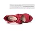 GATUXUS Open Toe Women Platform High Heel Shoes Bows Strappy Sandals (US 7, Red)