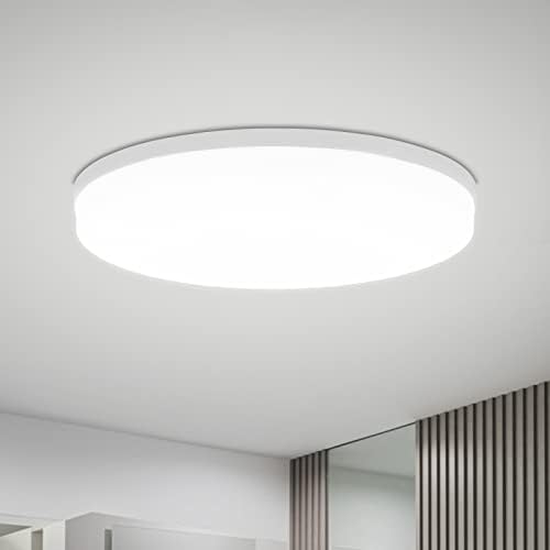 Combuh Lampy sufitowe LED, 48 W, 4320 lm, nowoczesna lampa dzienna, zimna biel, 6500 K, lampa do salonu, kuchni, lampa sufitowa, okrągła lampa sufitowa do sypialni, przedpokoju, biura, na balkon, do