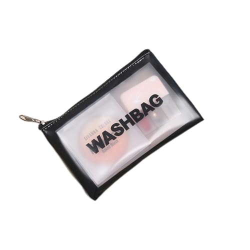 1 bolsa de higiene pessoal transparente, bolsa de higiene para artigos de higiene de tamanho de viagem, caixa de maquiagem multifuncional portátil, preta