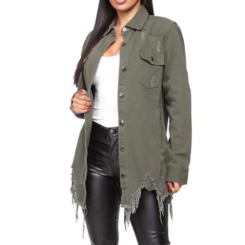 Veste en jean décontractée femme blouson denim occidental coupe surdimensionnée