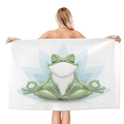 Serviette de bain microfibre grenouille de yoga ultra douce absorbante