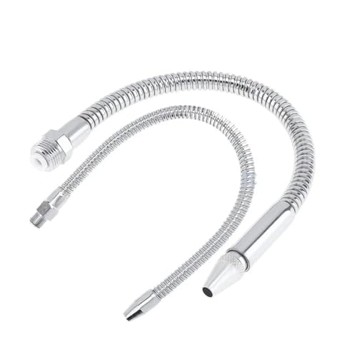 Tubo metálico flexible para refrigeración por agua Tubo flexible de metal for refrigeración de agua y aceite, de 1/2, 3/8 y 1/4 pulgadas, 400 con boquilla de cabeza redonda(1/2 Inch 400mm)