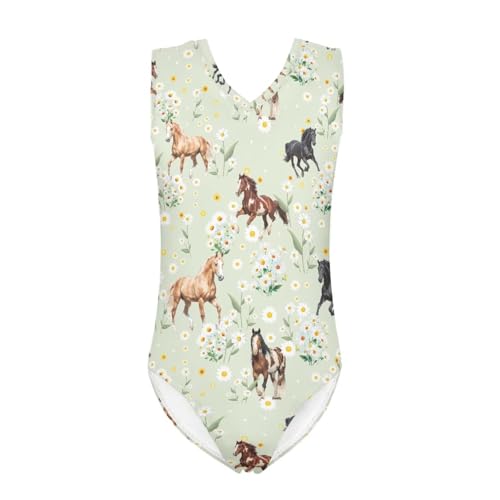 Image of Swimsuits for Girls 3-14 Summer Kids Bathing Suits Gymnastics Leotards One Piece Swimwear