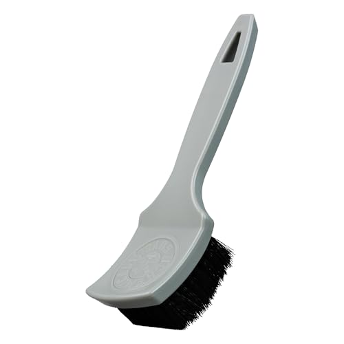 Chemical Guys The Nifty Interior Detailing Brush Synthetic Bristle Scrub Tool for Car Carpet Floor Mats Upholstery Trunk Liners Auto Cabin Cleaning Brush with Ergonomic Short Handle - Grey