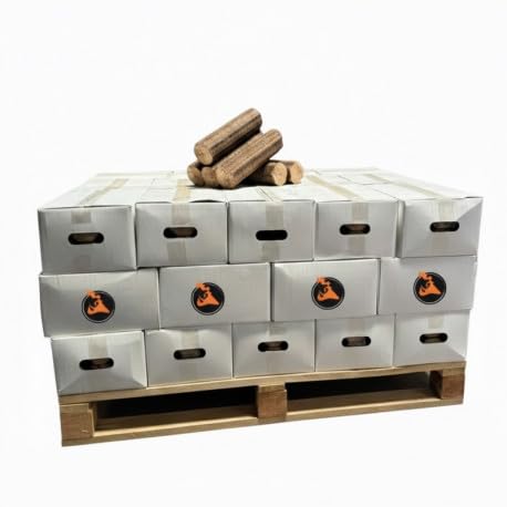 Bûches compressées Longue durée – Bois calorifique – Bûches de Chauffage Haute Performance – Lot de 42 cartons - 252 unités